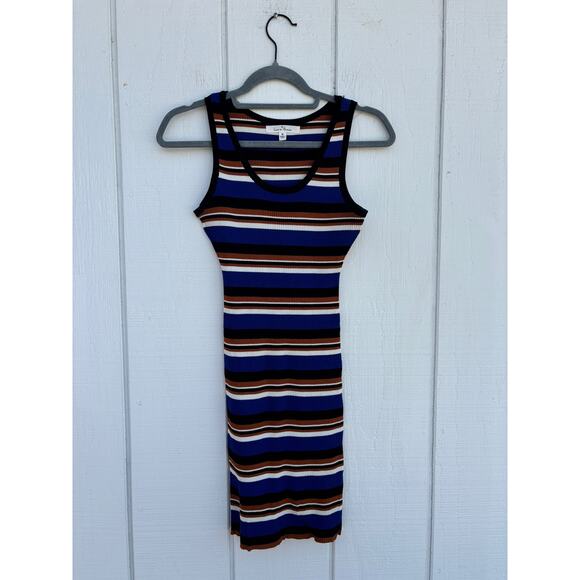 Love Tree Striped Ribbed Bodycon Midi Dress, Sz M - Picture 1 of 4